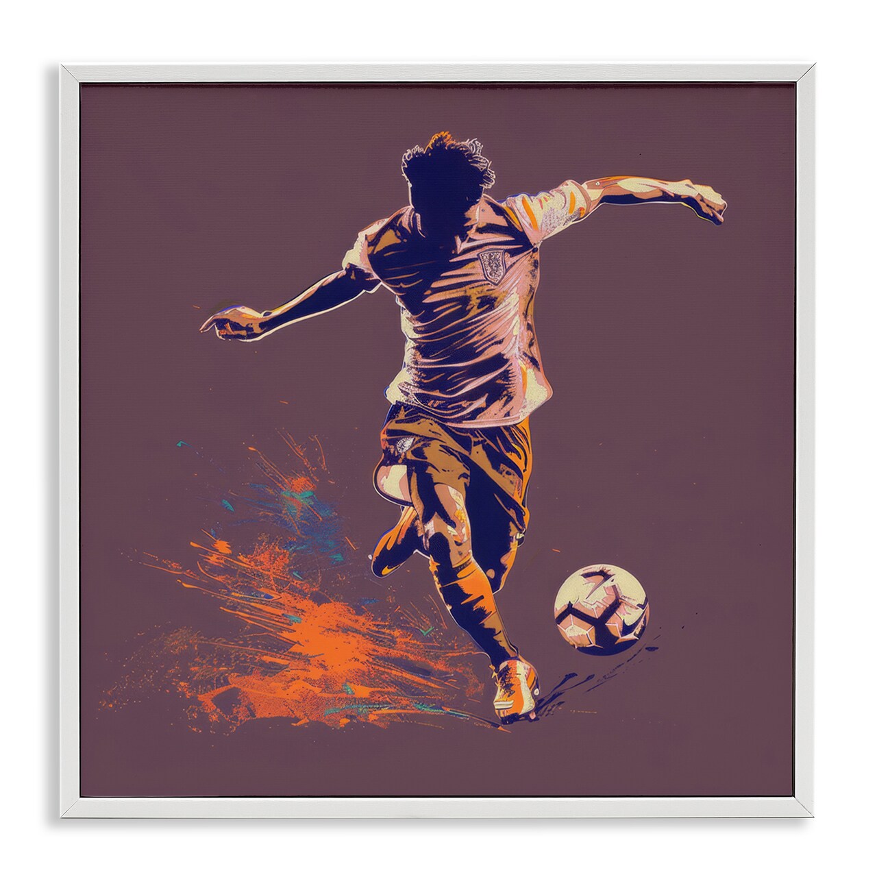 Stupell Industries Winning Goal Abstract Athlete Framed Giclee Wall Art Design by Lazar Studio